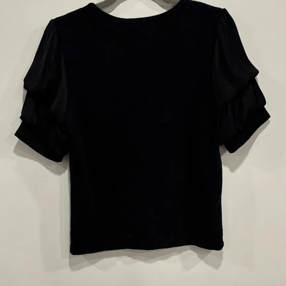 Black Ruffled Sleeve Blouse - Picture 3 of 4